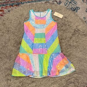 NWT Hannah Banana Sequin Rainbow Dress size 16